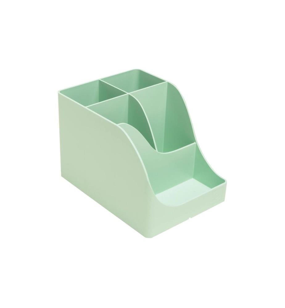 EXACOMPTA - Pot à crayons Pen Wave AutentiK, 5 compartiments, vert sauge