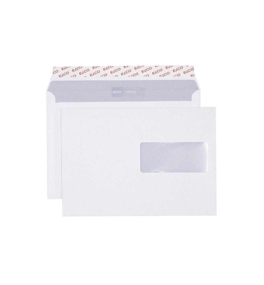 ELCO - Enveloppe Classic C5 avec fenêtre à droite, 500 pièces