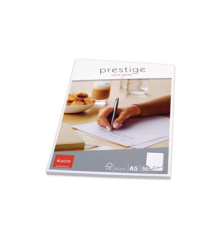 ELCO - Bloc-notes Prestige A5 Blanc, 50 feuilles