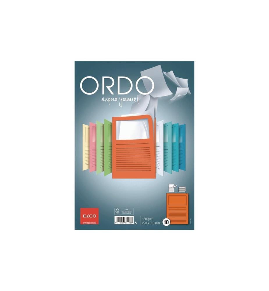 ELCO - Pochette transparente Ordo Classico A4 Orange, 10 pièces