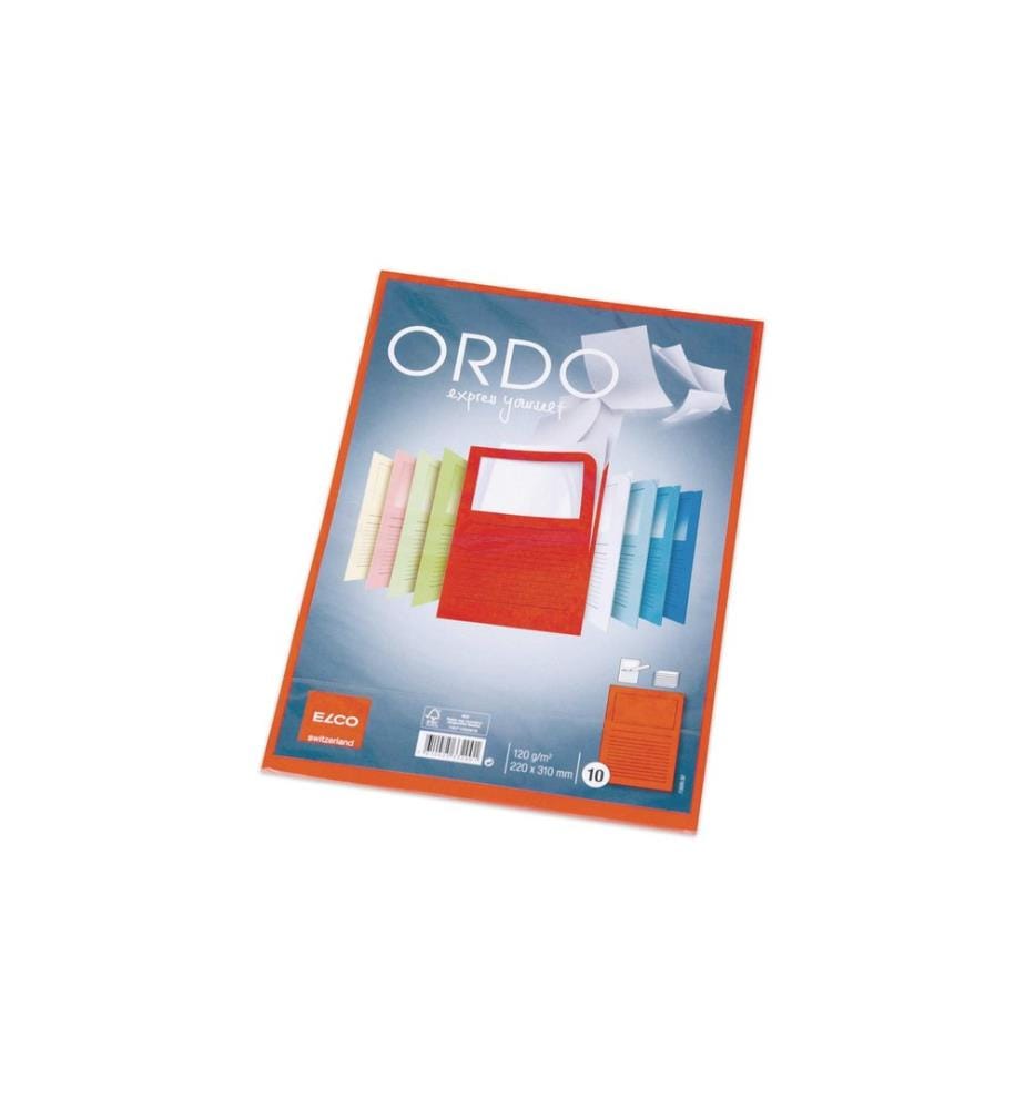 ELCO - Pochette transparente Ordo Classico A4 Rouge, 10 pièces