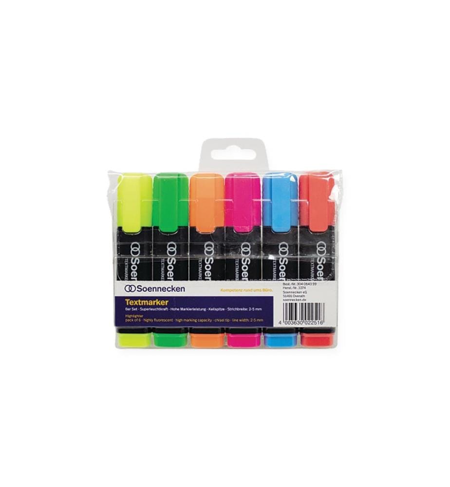 Soennecken - Textmarker 6er Etui, Mehrfarbig