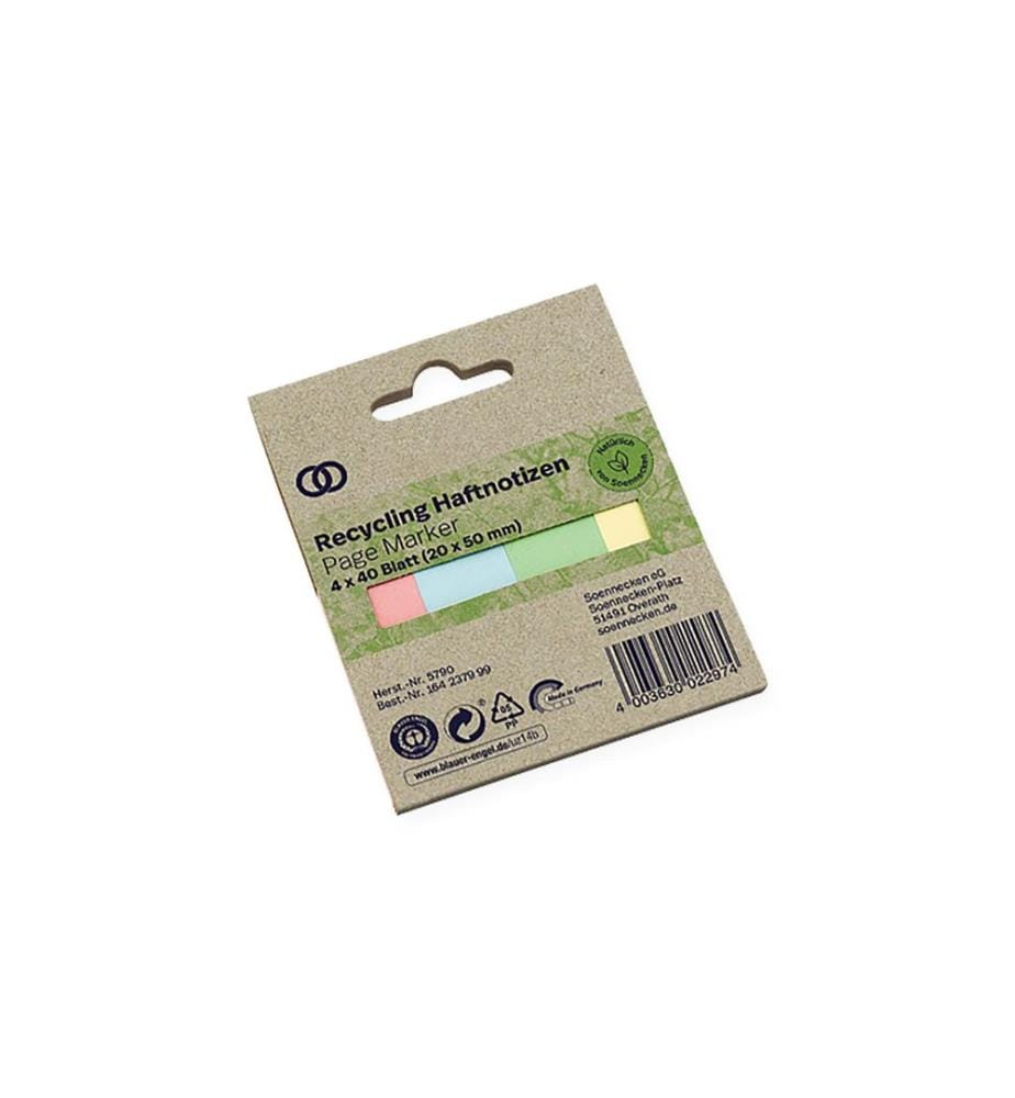 Soennecken - Marque-page eco Recycling, 2 x 5 cm, Bleu/Jaune/Vert/Rose