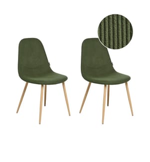 Lot de 2 chaises de salle à manger HILDEN Velours côtelé Vert