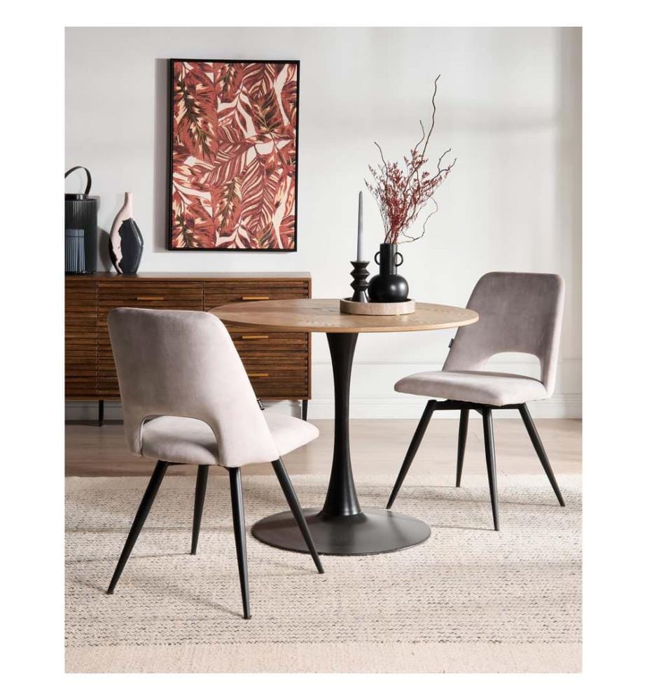 Set di 2 sedie da pranzo HALLETT Velluto Beige chiaro