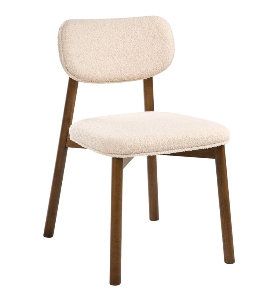 Esszimmerstuhl 2er Set MILLS Bouclé Braun / Hellbeige