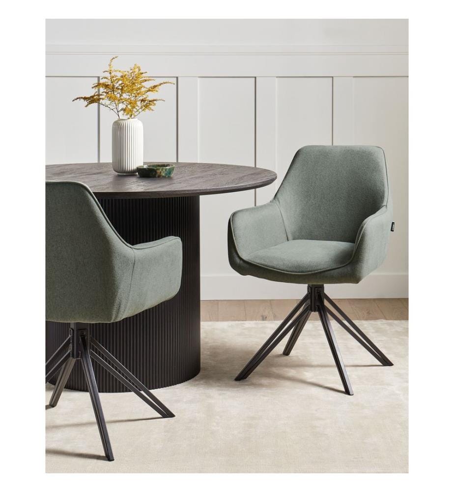 Set di 2 sedie da pranzo JODAR Tessuto Verde scuro