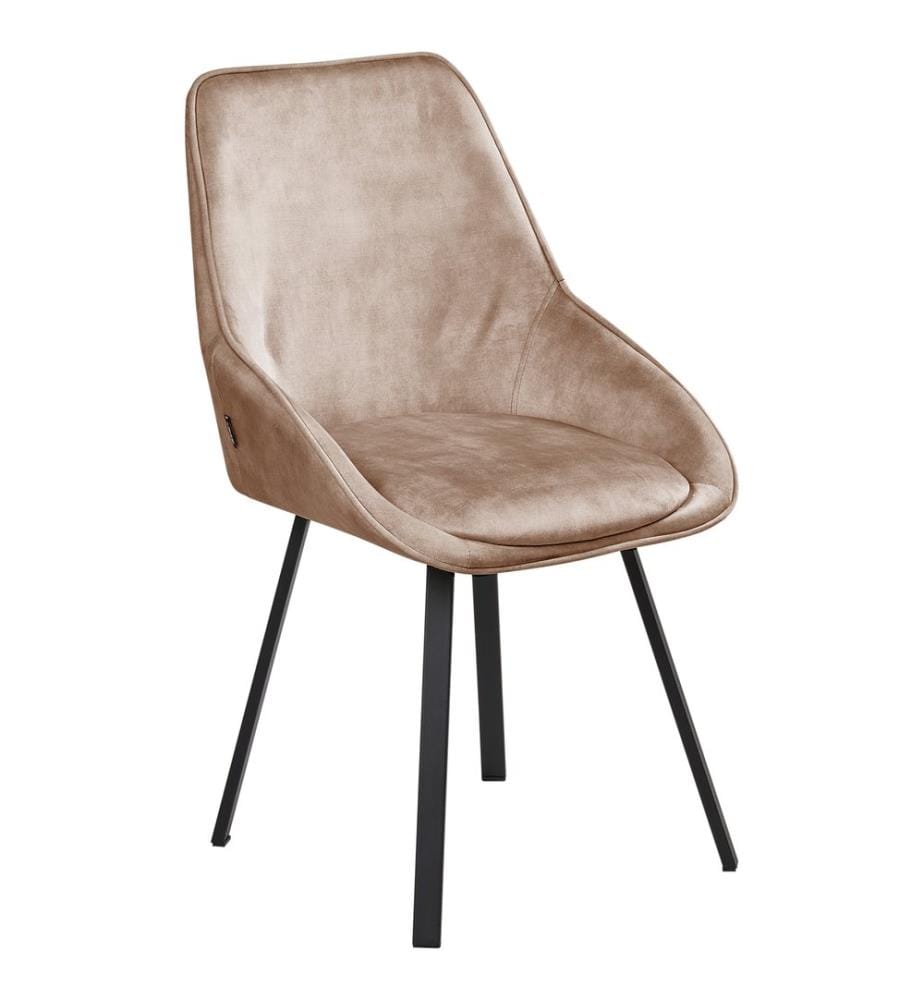 Esszimmerstuhl 2er Set drehbar TERLTON Samtstoff Beige