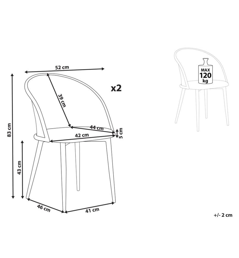 Esszimmerstuhl 2er Set CORNELL Metall Grün