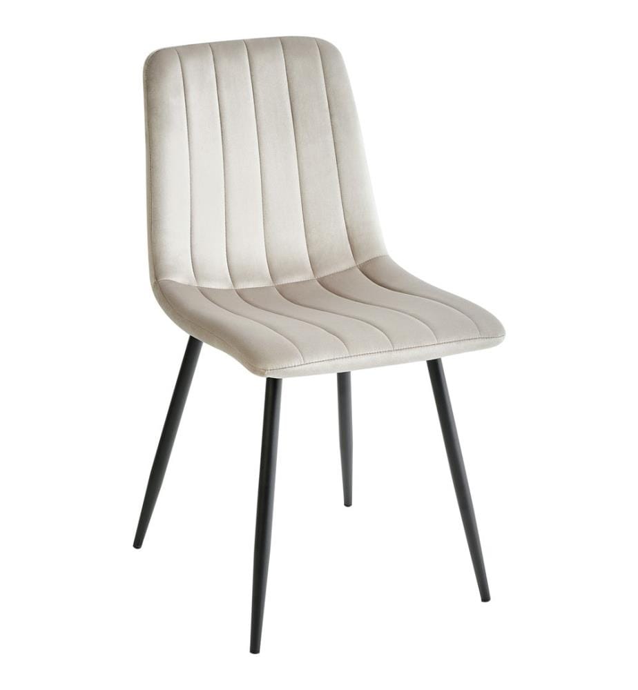 Esszimmerstuhl 4er Set KALISPELL Samtstoff Beige