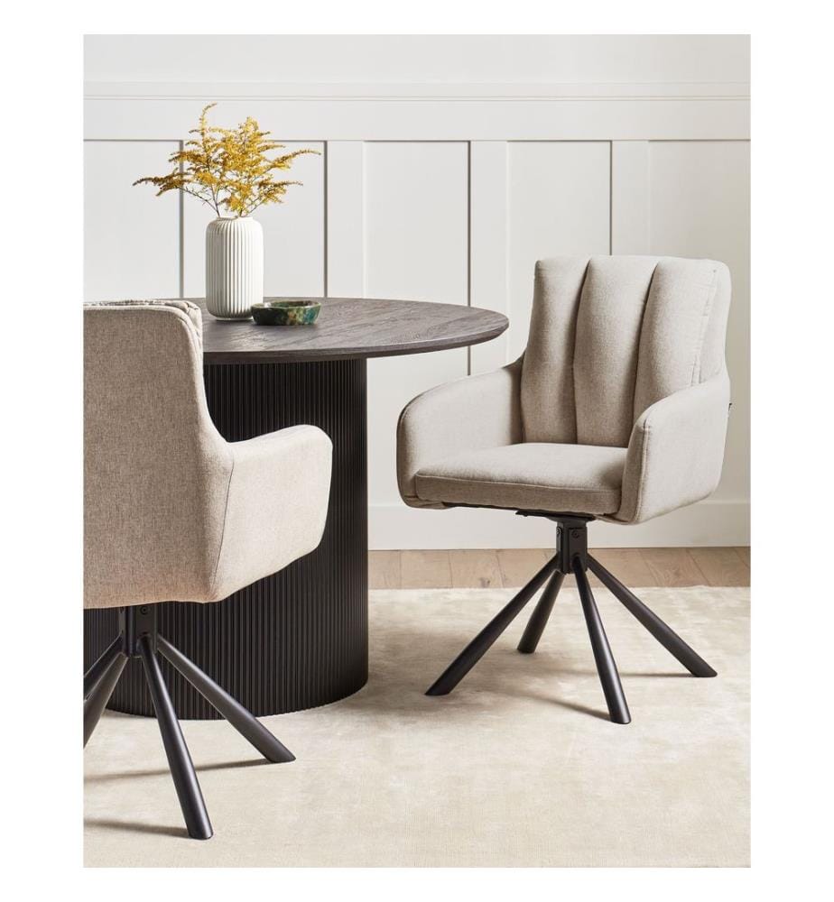 Lot de 2 chaises de salle à manger SARDOAL Tissu Taupe