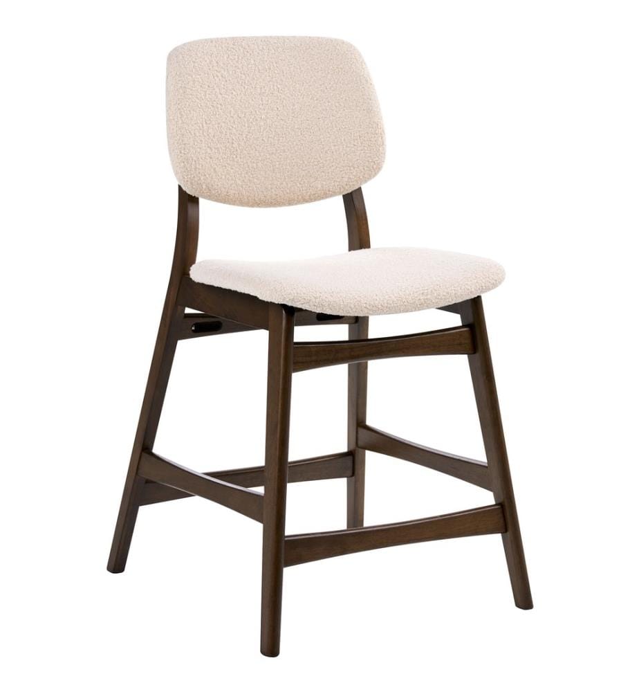 Set mit 2 Barstühlen ELAINE Bouclé Braun / Hellbeige