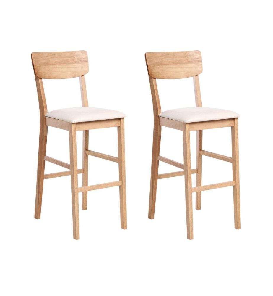 Set mit 2 Barstühlen AMBLER Holz Hellbraun / Beige