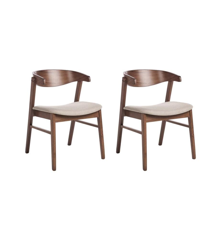 Set di 2 sedie da pranzo LILLY Tessuto Marrone/Beige