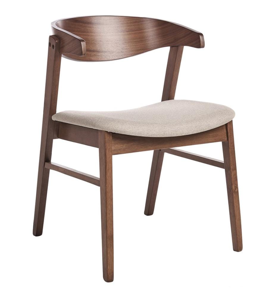 Set di 2 sedie da pranzo LILLY Tessuto Marrone/Beige