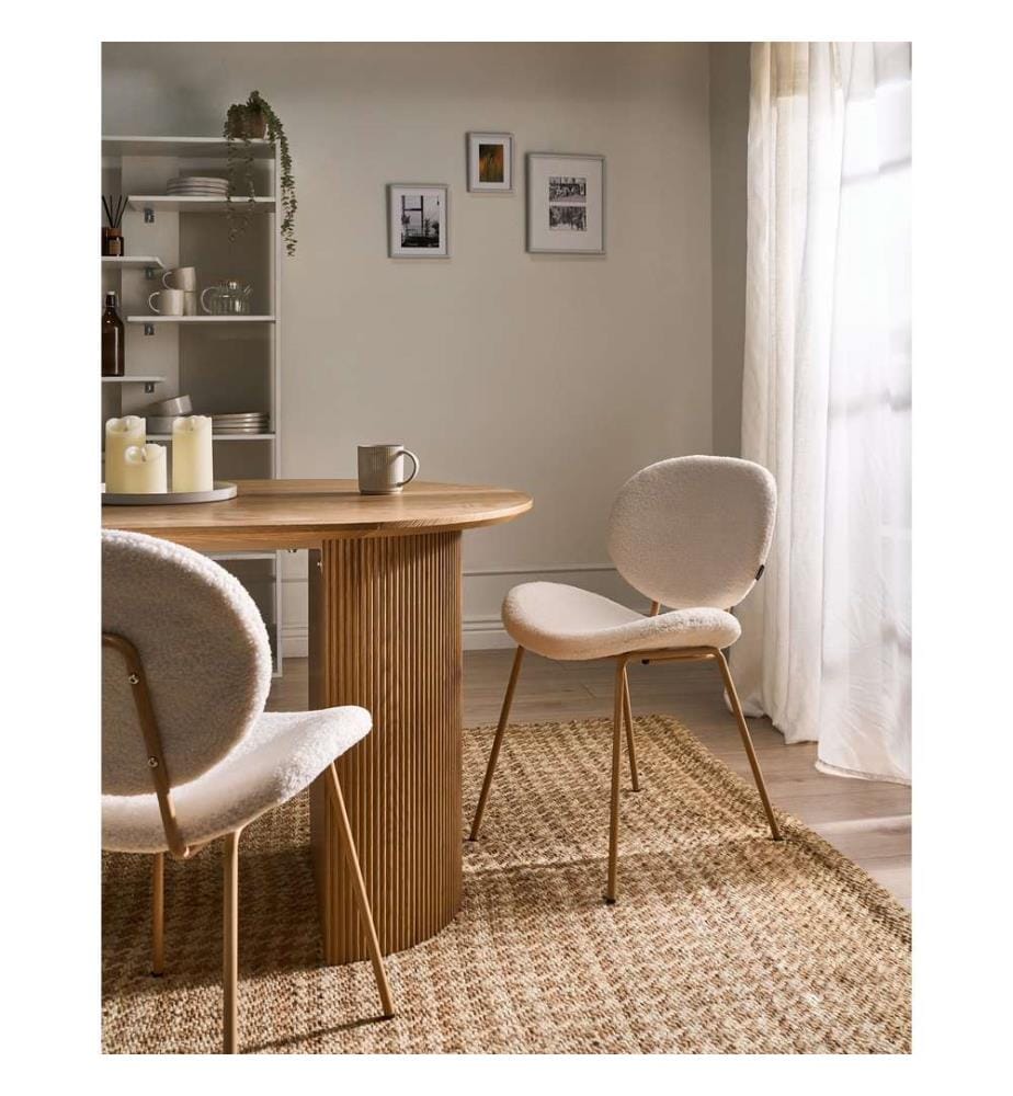 Esszimmerstuhl 2er Set LUANA Bouclé Weiss