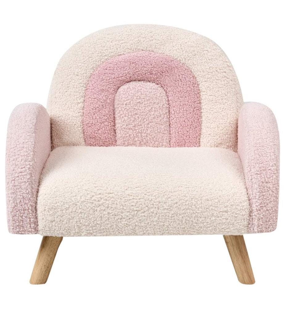 Kindersessel Regenbogen OMBO Bouclé Pastellrosa