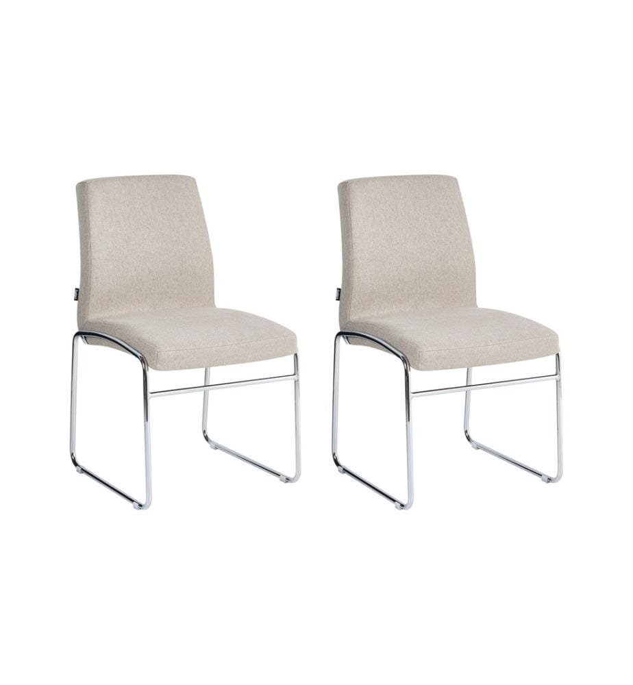 Esszimmerstuhl 2er Set LECCO Stoff Beige