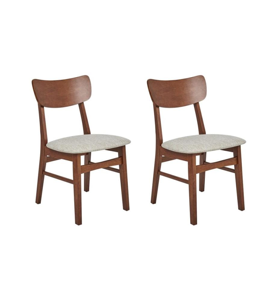 Esszimmerstuhl 2er Set ANOKA Holz Braun / Beige