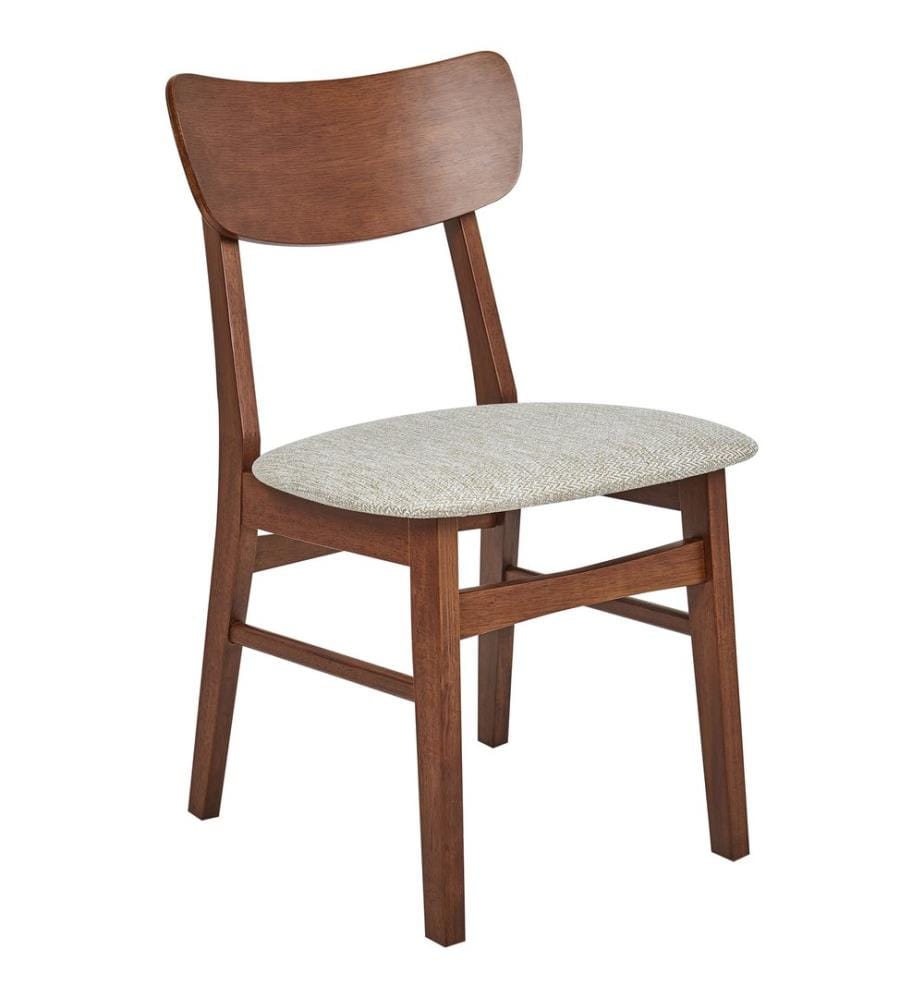 Esszimmerstuhl 2er Set ANOKA Holz Braun / Beige