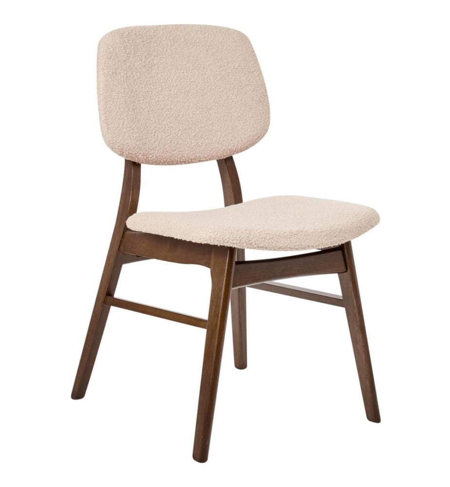 Esszimmerstuhl 2er Set ELAINE Bouclé Dunkelbraun / Beige