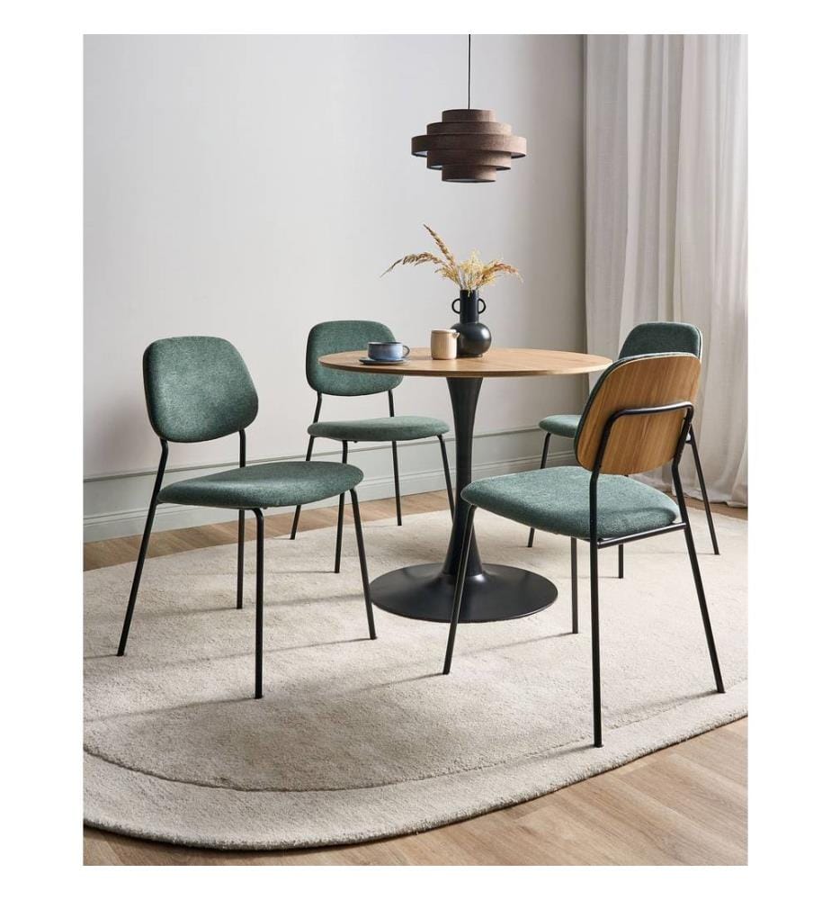 Esszimmerstuhl 4er Set RILEY Stoff Grün