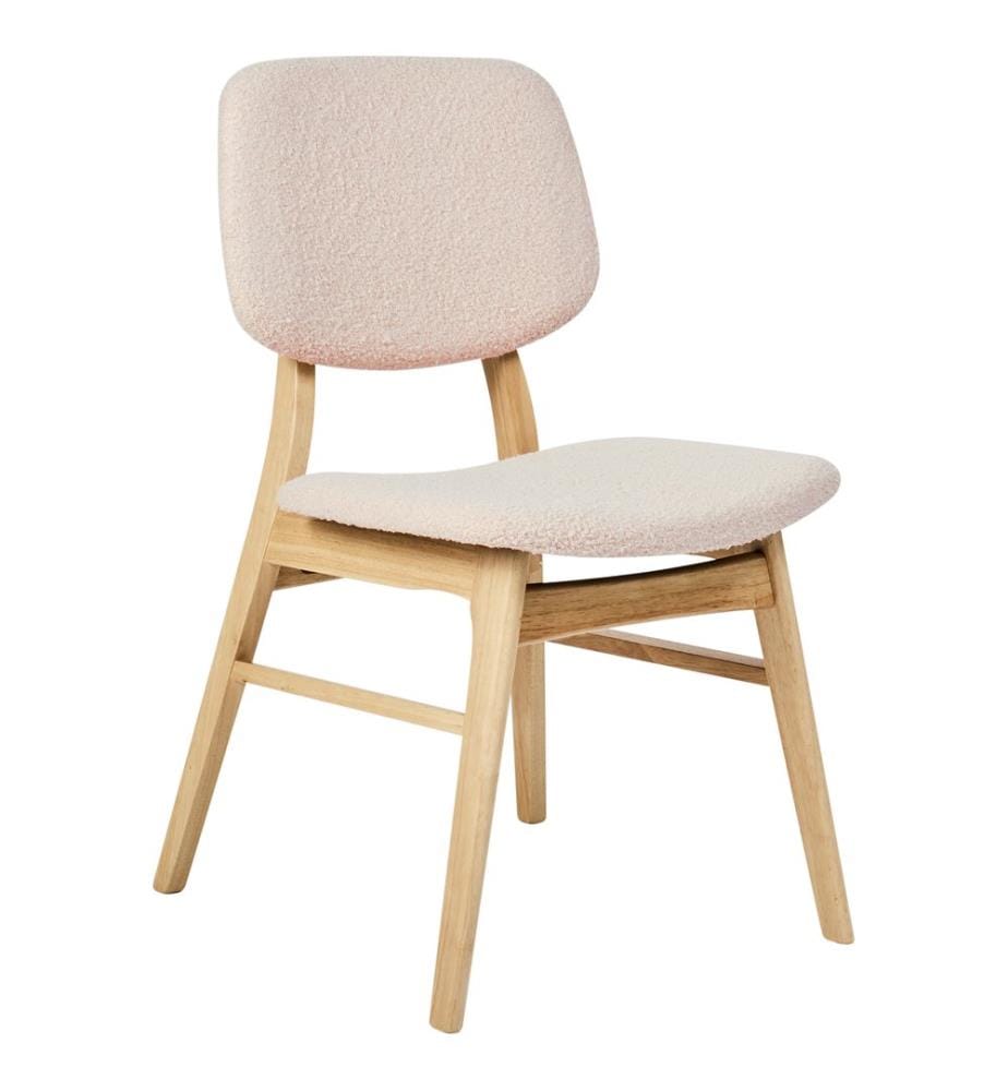 Esszimmerstuhl 2er Set ELAINE Bouclé Hellbraun / Beige