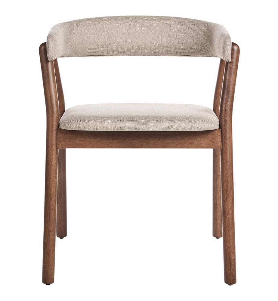 Esszimmerstuhl 2er Set MYLO Stoff Dunkelbraun / Beige