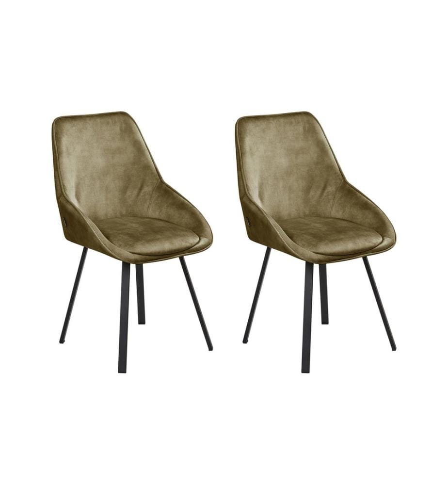 Set di 2 sedie da pranzo TERLTON Velluto Verde