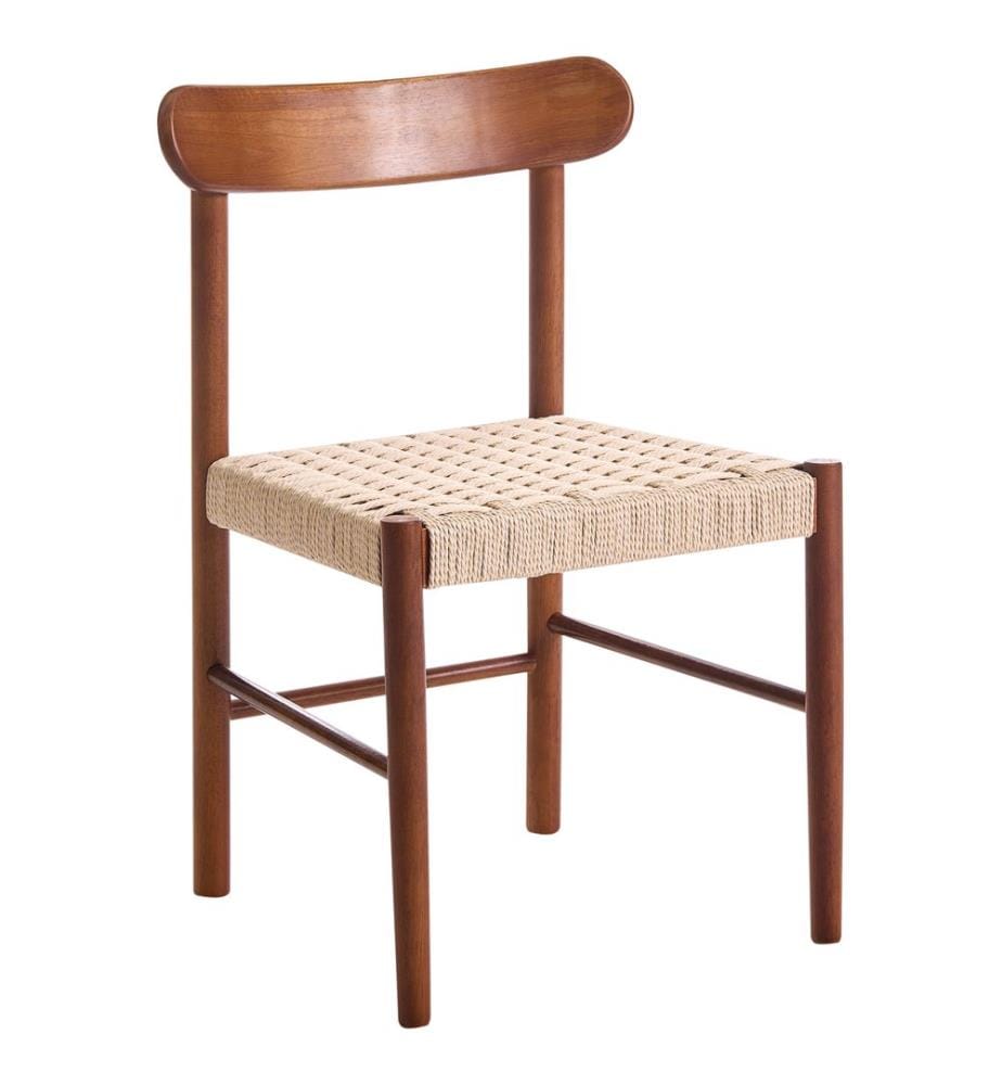 Esszimmerstuhl 2er Set EAGAN Holz Braun / Beige