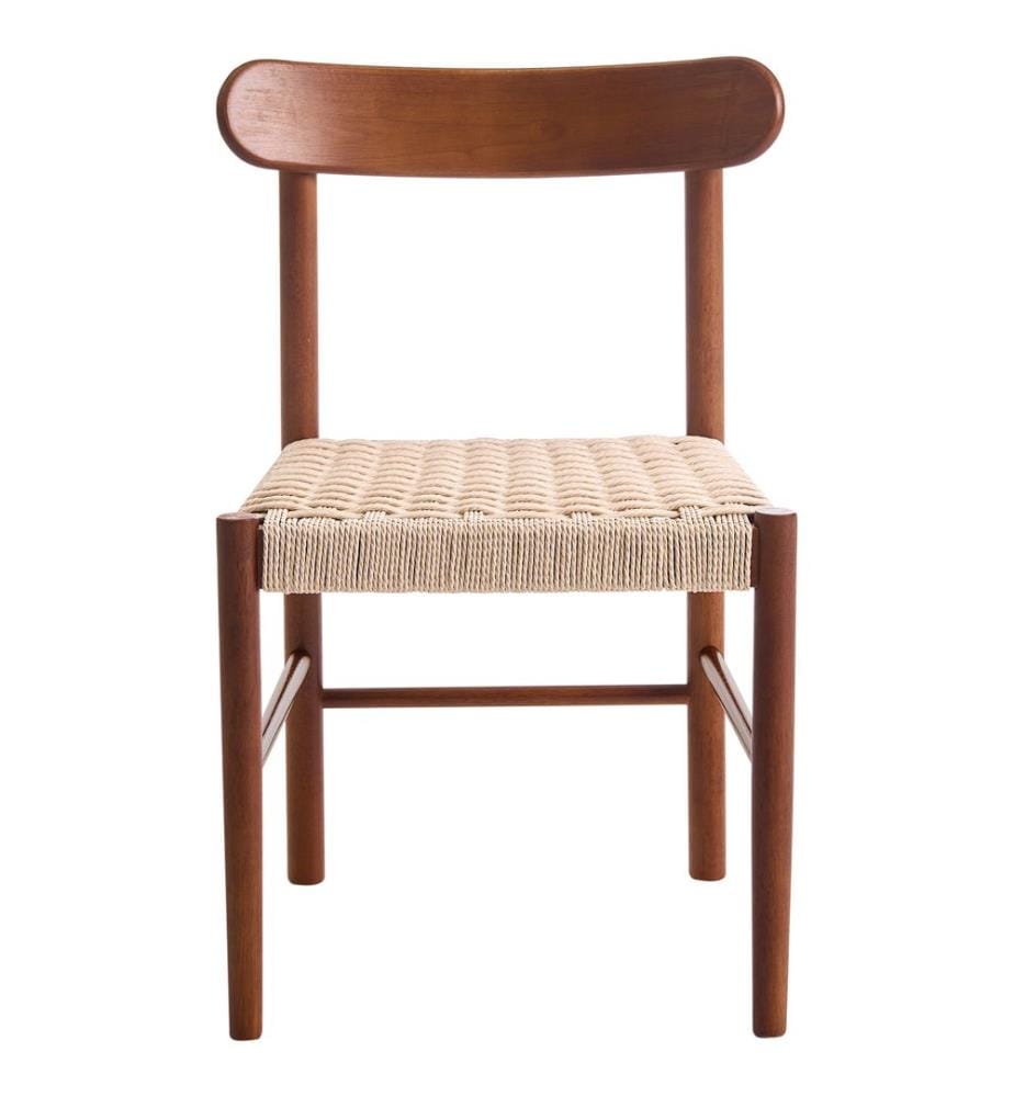 Esszimmerstuhl 2er Set EAGAN Holz Braun / Beige