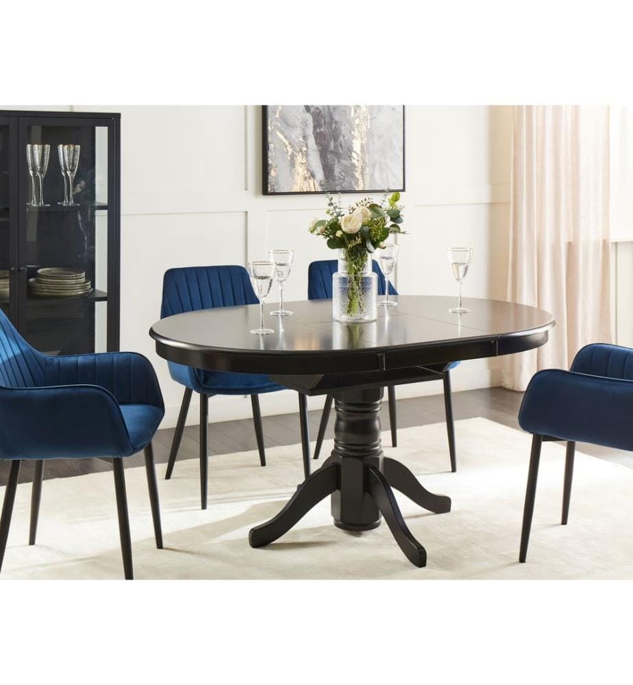 Table de salle à manger extensible AKRON Noir 106/150 cm 106 cm