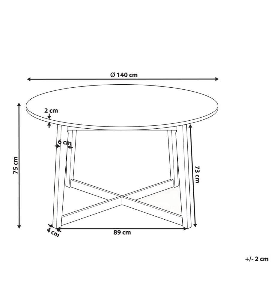 Tavolo da pranzo WAIPORI Rovere scuro 140 cm 140 cm
