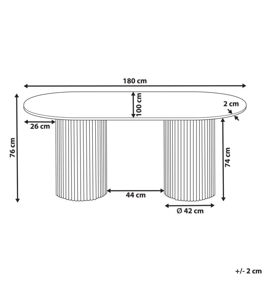 Esstisch SHERIDAN Dunkle Esche 180 cm 100 cm