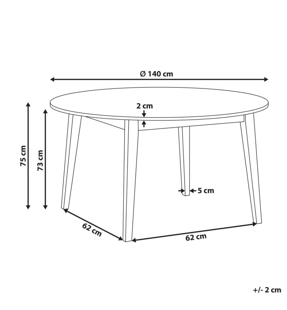 Esstisch HUNTLEY Helle Eiche 140 cm 140 cm