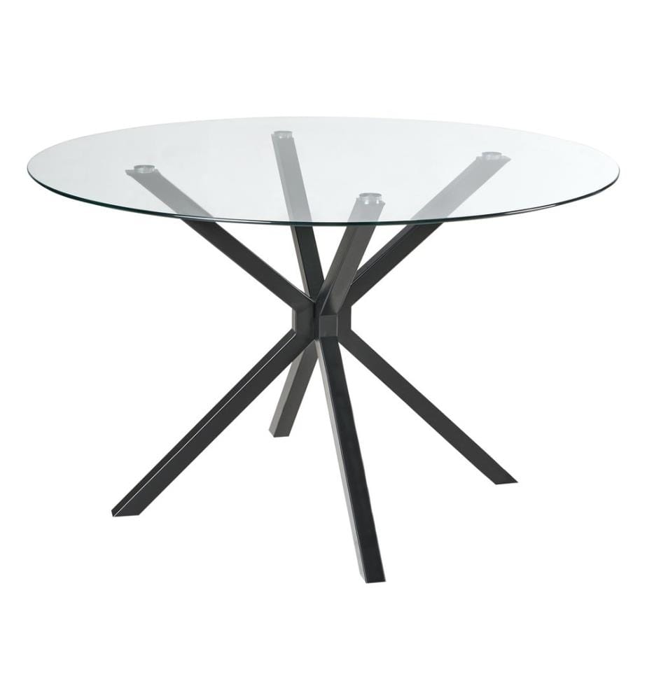 Esstisch MESTON Schwarz 120 cm 120 cm Sicherheitsglas