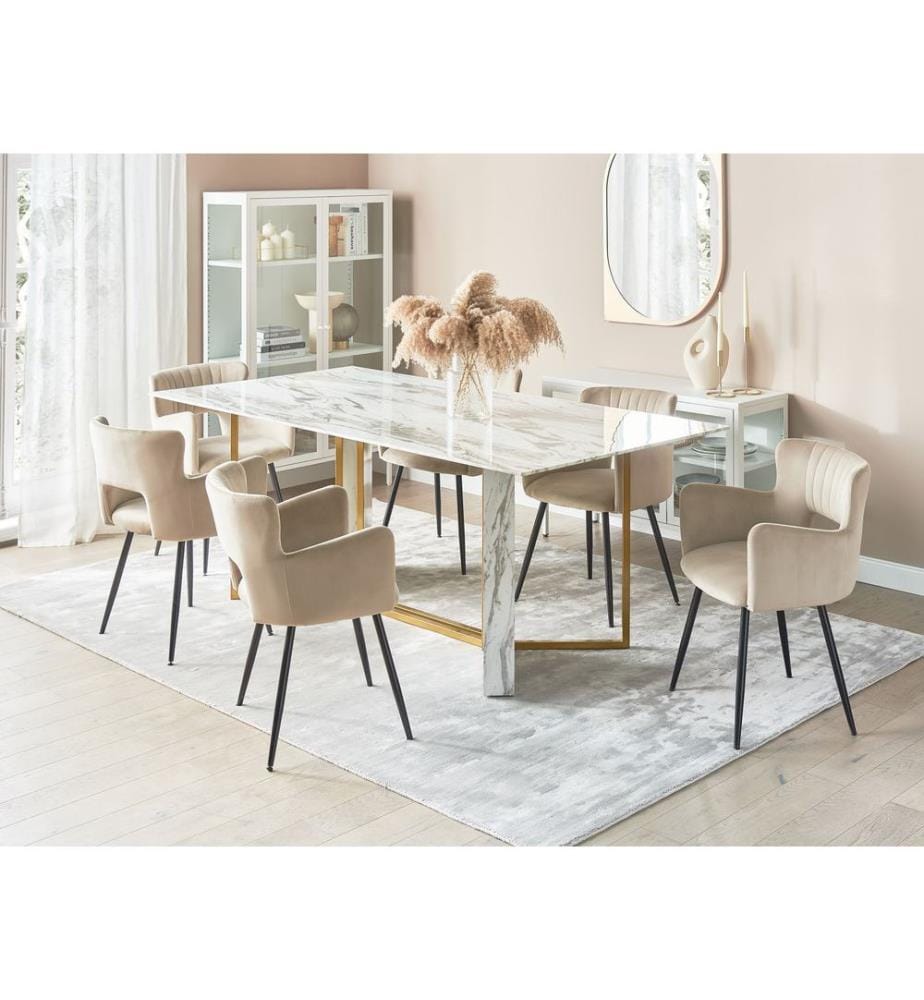 Esstisch CALCIO Weisser Marmor 200 cm 100 cm