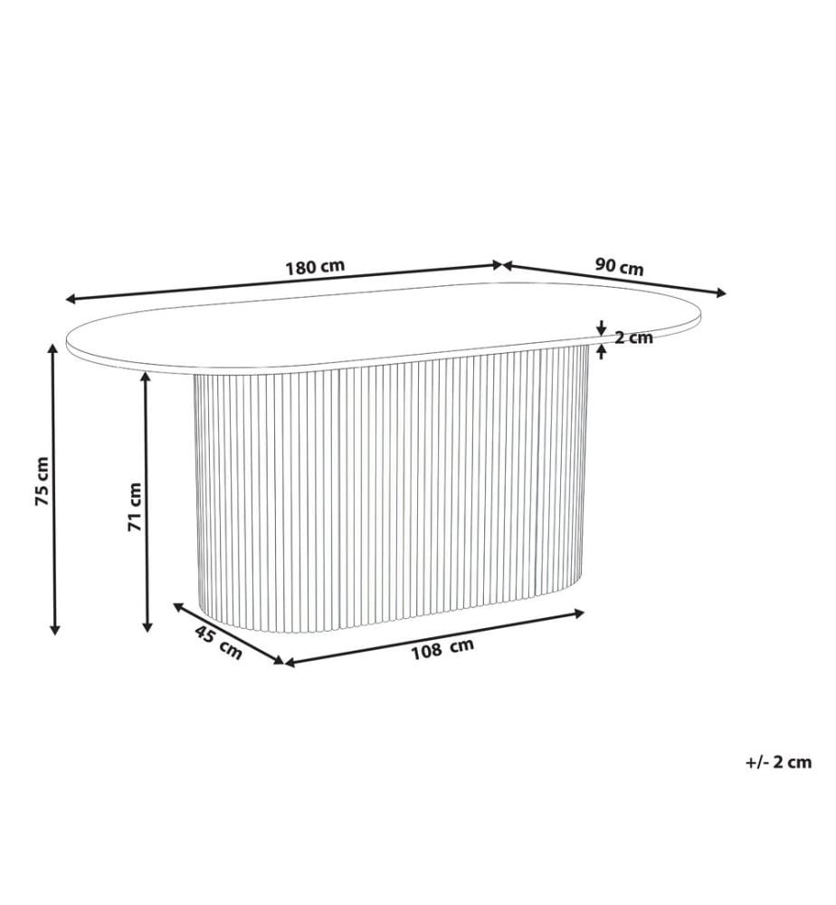Esstisch LUNNIN Helle Eiche 90 cm 180 cm
