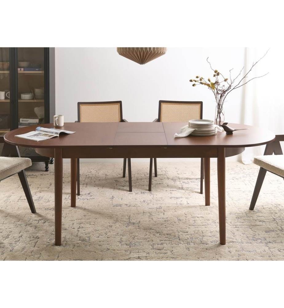 Ausziehbarer Esstisch LARTO Dunkle Esche 180/220 cm 90 cm