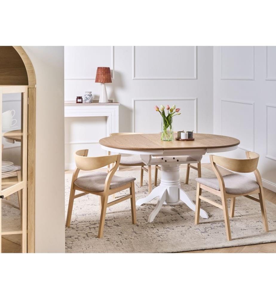 Table de salle à manger extensible AKRON Frêne clair 106/150 cm 106 cm Bois