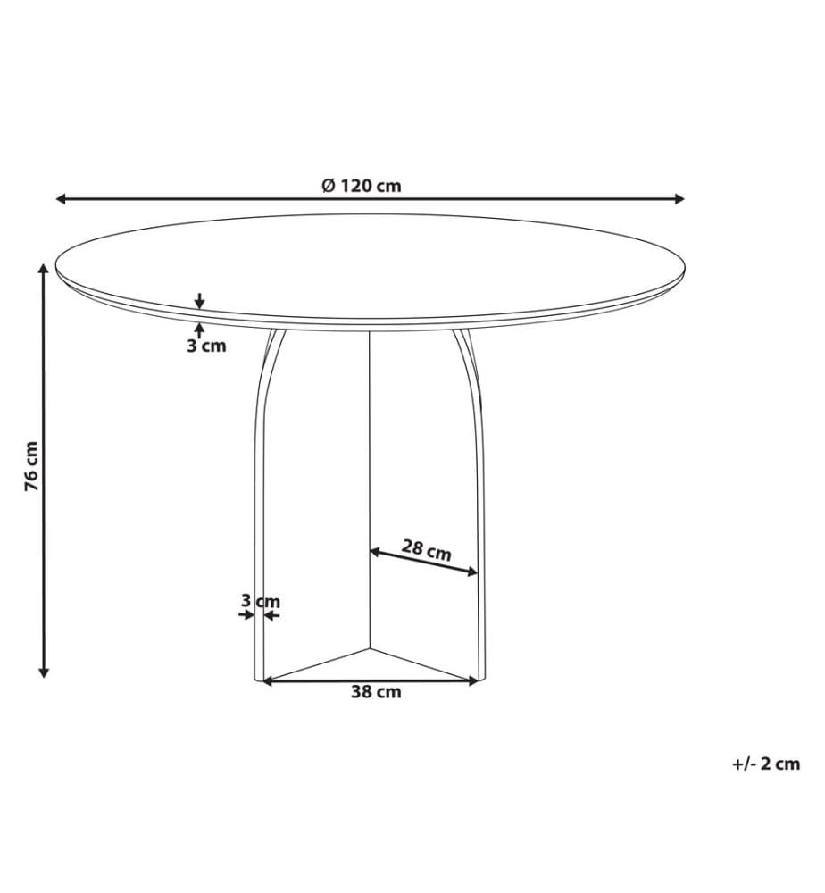 Esstisch YARRA Dunkelbraun 120 cm 120 cm