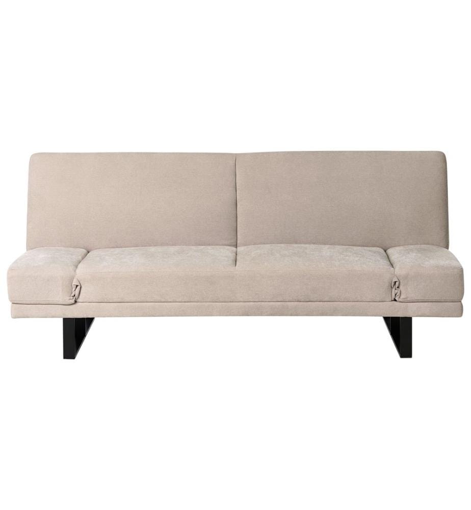 Schlafsofa 2-Sitzer YORK Chenillegewebe Hellbeige