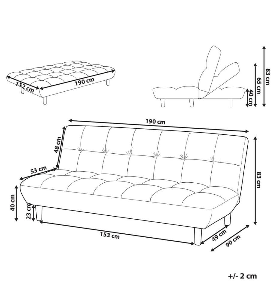Schlafsofa 2-Sitzer RISOR Bouclé Beige