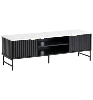 TV-Möbel GLASTONBURY Marmor Optik / Schwarz