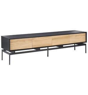 TV-Möbel LANCELIN Schwarz / Hellbraun