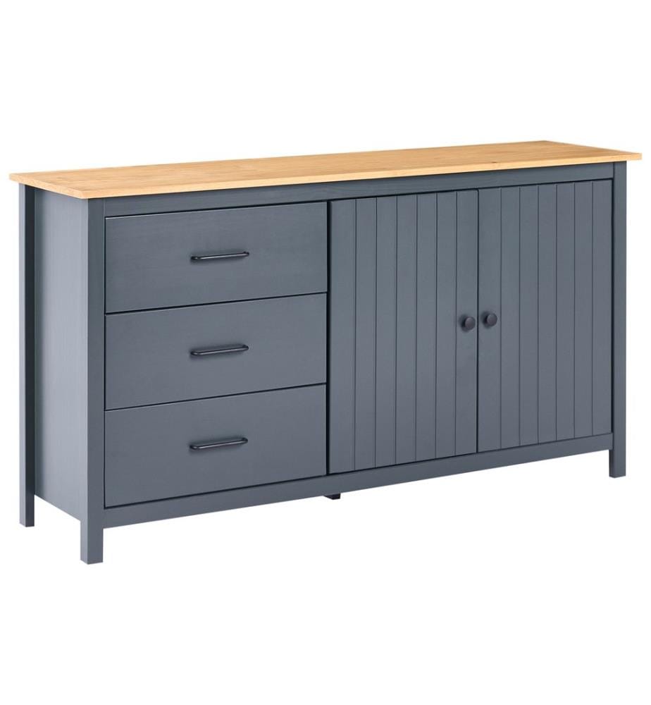 Sideboard mit 2 Türen LEONORA Kiefernholz Dunkelblau