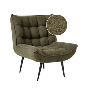 Sessel ALVESTA Bouclé Dunkelgrün