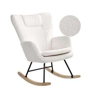 Schaukelsessel SANDVE Bouclé Weiss