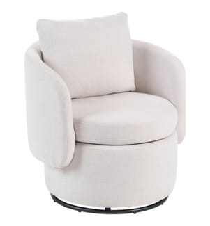Drehsessel HORSENS mit Stauraum Stoff Cremeweiss