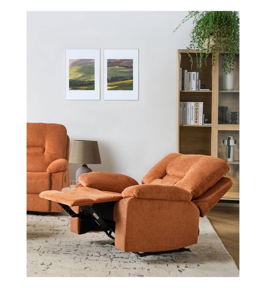 Fernsehsessel BERGEN mit Fussstütze Stoff Orange